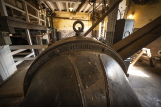 Factory hall with machines for the production of cardboard and paper, former paper factory and mill
