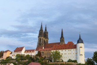 View of Albretsburg Castle and Meissen Cathedral, St. Johannis and St. Donatus, Old Town, Meissen,
