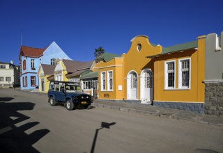 Colonial house facades in the Bergstraße, Lüderitz, Karas region, Namibia