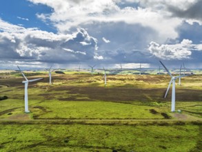 Wind Farm from a drone in southeast Scotland, UK