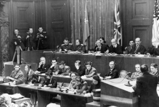 Nuremberg Trials, Prosecutor in the courtroom, Nuremberg, 1946