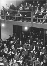 Nuremberg Trials, visitors' gallery, press gallery, young Willy Brandt among the visitors. The only