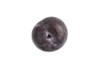 Purple Plum isolated on white background. Top view, flat lay, copy space. healthy food, vegetable,