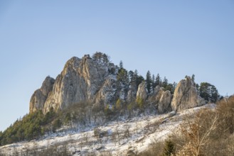 View on the mountains on a sunny day in winter, Vápec, Horná Poruba, Slovakia