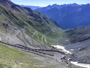 View of the north ramp east ramp Ascent from pass road to mountain pass Alpine pass with 48