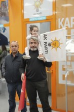 Gaziantep, Türkiye – May 28, 2023. Supporters of President Recep Tayyip Erdogan celebrate in the