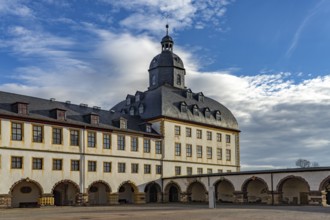 Inner courtyard of Friedenstein Castle in Gotha, Thuringia, Germany