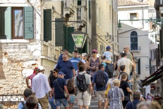 Venice, Italy - 3 September 2025: Tourists in Venice during the 82nd Venice International Film