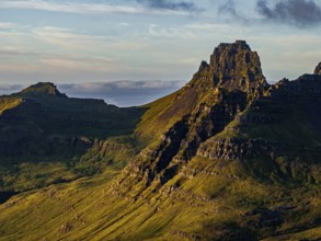 Mountains, Morning light, Coast, Summer, Aerial view, Stodvarfjördur, East Fjords, Iceland