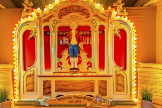 Historic carousel organ, festival meadow, Theresienwiese, Oktoberfest, Munich, Upper Bavaria,