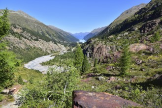 Hiking area above the Faggenbach in the Kaunertal, in the area of the Gepatsch Glacier in the