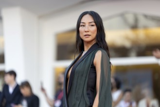 Venice, Italy - 2 September 2025: Greta Lee during the red carpet of - A house of Dynamite - during