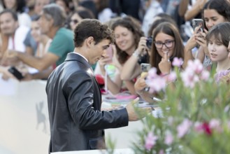 Venice, Italy - 3 September 2025: Miguel Herran during the red carpet of - Duse - during the 82nd