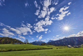 Landscape photography, mountain landscape, mountain Watzmann, Hochkalter, mountains, meadow,