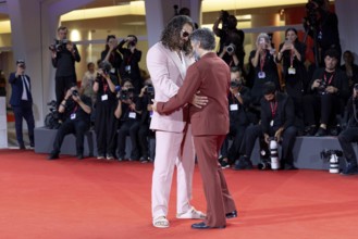 Venice, Italy - 3 September 2025: Jason Momoa and Oscar Isaac during the red carpet of - Cartier