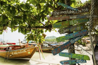 Restaurant on the beach, Koh Mook, Trang Province, Southern Thailand, Andaman Sea, Thailand