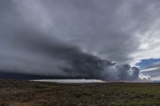 Gas cloud, volcano, volcanic eruption, Sundhnúkur crater, eruption July 2025, summer, Reykjanes