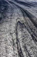 Glacier, crevasses, ice, aerial view, black ice, climate change, summer, Skeidararjökull,