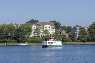 Passenger ferry Adler 1, Kiel Canal, Kiel, Schleswig-Holstein, Germany