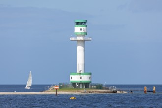 Lighthouse Friedrichsort, sailing boats, Kiel Fjord, Kiel, Schleswig-Holstein, Germany