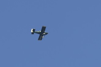 Van's RV-9 light aircraft flying in a blue sky, England, United Kingdom