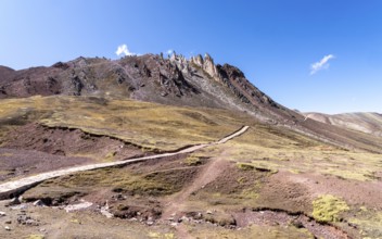 Stone forest of Palcoyo, hiking trail to the rainbow mountain Palcoyo, in the Peruvian Andes,