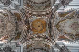 Dome vault and frescoes of the Abbey Church of the Assumption of the Virgin Mary, created by the