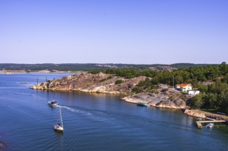Maritime scenery and panoramic view over Stigfjorden near Skapesund, Bohuslän, Västra Götalands