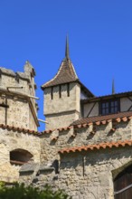 Lichtenstein Castle, fairytale castle of Württemberg, romantic fairytale castle on the eaves of the
