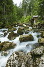Golling watermill. Traditional mill in an alpine landscape, Golling an der Salzach, Austria