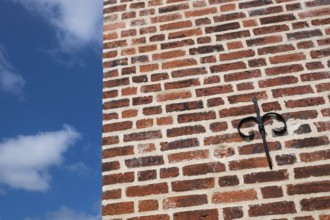 Brick wall detail, 14th century church, Old Town, Ringkøbing, Ringkøbing Fjord, Denmark