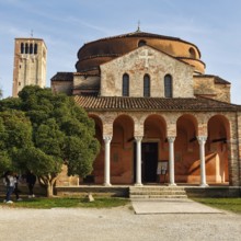 Church of Santa Fosca and Campanile, Byzantine architecture, Torcello Island, Venice Lagoon,