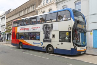 Scania N250UD ADL Enviro400 MMC Stagecoach double-decker bus service route 12 to Brixham, Torquay,