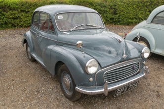 Morris Minor 1000 saloon car 1958 on display at auction, UK