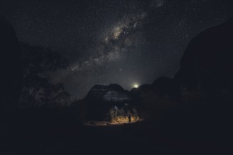Starry sky with the Milky Way over the Bungle Bungles in Australia in the Outback, Australia