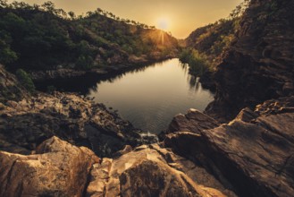 Sunrise Edith Falls in northern Australia, Australia