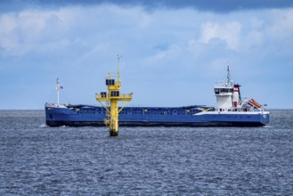 Freighter Emma F, here in front of the Eemshaven harbour, Ems estuary, Netherlands