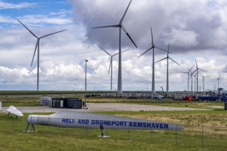 Helicopter and drone port, humicopter landing site, drone take-off and landing site at Eemshaven