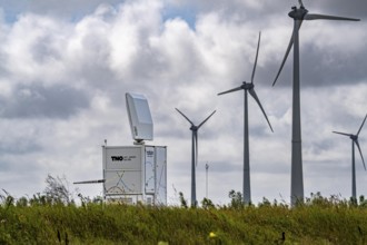 Wind farm in Eemshaven, radar system of the Dutch manufacturer Robin, bird radar, here type Robin