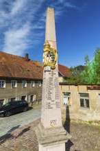 Postal pillar in Zschopau, Erzgebirge, Saxony, Germany