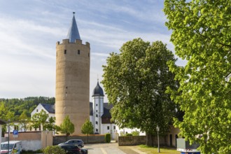 Keep Dicker Heinrich and stair tower Schlanke Margarete, Wildeck Castle in Zschopau, Erzgebirge,