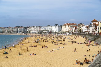 Beach and seaside in Saint-Jean-de-Luz, Nouvelle-Aquitaine, Pyrenees-Atlantiques, France