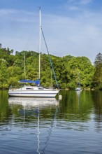 Boats on Windermere Lake, Fell Foot Park, Lake District, Cumbria, England, United Kingdom