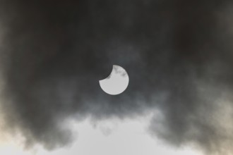 A partial solar eclipse occurs when the moon eclipses part of the sun and is surrounded by dynamic