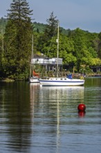 Boats on Windermere Lake, Fell Foot Park, Lake District, Cumbria, England, United Kingdom