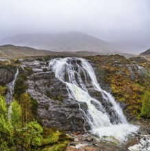Glencoe Waterfall, Glencoe Valley, Argyll, Scotland, United Kingdom