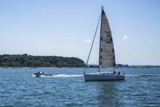 Boats on seaside in Poole, Dorset, England, United Kingdom