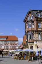 Half-timbered houses on the market square, Wernigerode, Harz, Saxony-Anhalt, Germany