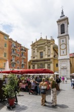 Square in the old town centre, Nice, Alpes Maritimes, Provence Alpes Cote d'Azur, French Riviera,