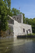 Castle ruins, Lippe spring, Bad Lippspringe, climatic health resort, North Rhine-Westphalia,